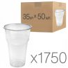 Promtus, 500 ml, 50 pcs., Plastic transparent beer glass, Packaging 35 pcs.