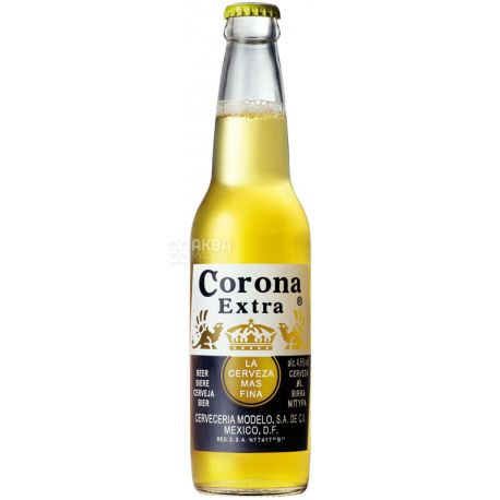 Corona Extra, 0.33 л, Корона, Пиво светлое, стекло