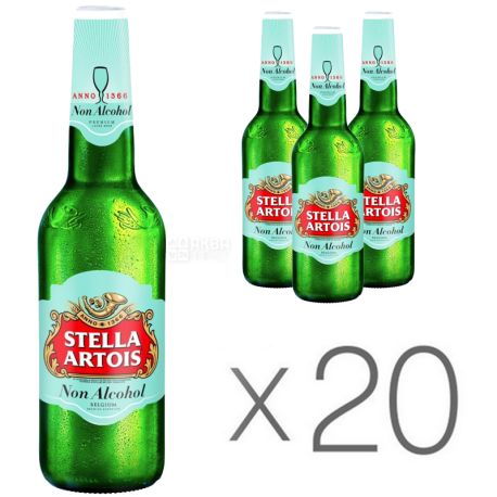 Stella Artois, Упаковка 20 шт. х 0.5 л, Стелла Артуа, Пиво безалкогольное, стекло