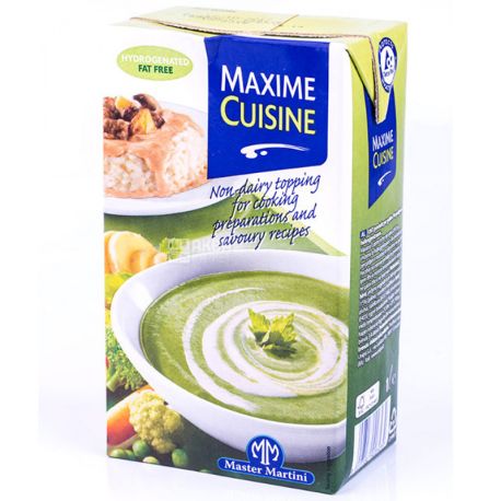 Master Martini, Maxime cuisine, 1 л, Сливки растительные универсальные, без сахара, 16%, Мастер Мартини