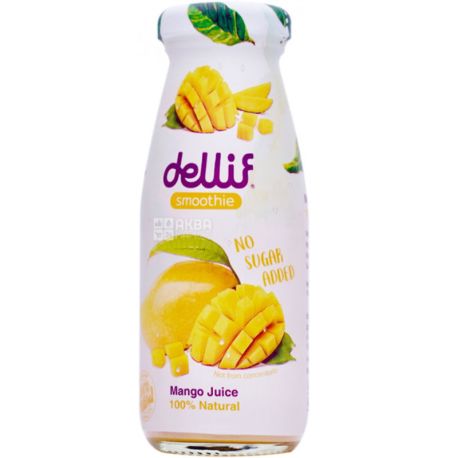  Dellif, Smoothie Mango, 180 ml, Delphi Mango Smoothie, Pulp, Sugar Free