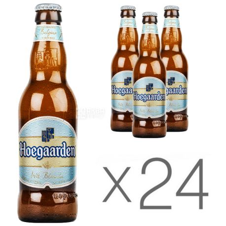 Hoegaarden White, Упаковка 24 шт. х 0,33 л, Хугарден, Пиво светлое нефильтрованное, стекло