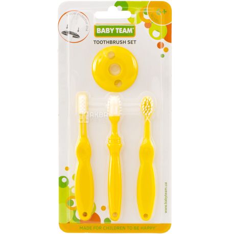 Baby Team, 3 pcs., Toothbrush set, from 6 months