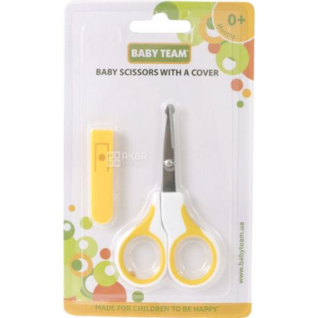 Baby Team, Baby scissors, manicure, with cover, in stock
