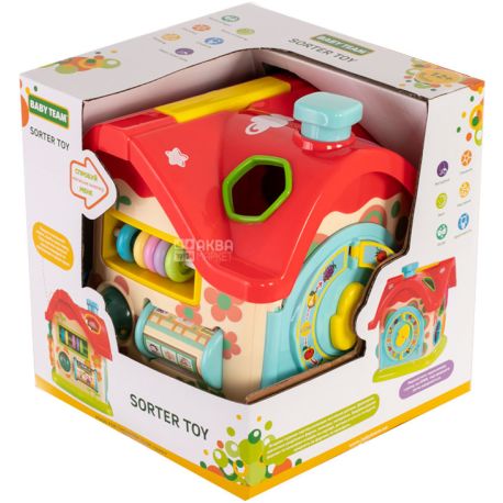 Baby Team, Іграшка для малюків Бебі Тім, Сортер-дім, для розвитку, 1+