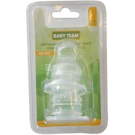 Baby Team, 2 pcs., Orthodontic nipple, silicone, from 6 months