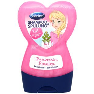 Bubchen, Принцесса Розалея, 230 мл, Бюбхен, Шампунь-ополаскиватель 2в1, с волшебным блеском