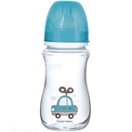 Canpol Babies, EasyStart, 240 мл, Канпол, Антиколиковая бутылочка, с широким отверстием, синяя