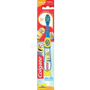 Colgate, 1 шт., Зубная щетка мягкая, Колгейт, Миньон, для детей с 2-х лет, желтая