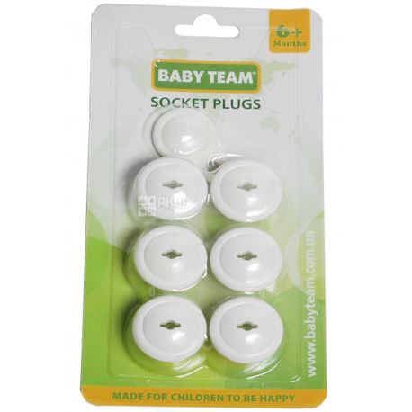 Baby Team, Заглушки для розеток Бэби Тим, с ключом, 6 шт.