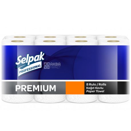 Selpak Pro, 8 рул, Селпак Про Рушники паперові Екстра, тришарові