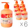 Fresh Juice Peach-Magnolia, 460 мл, Упаковка 6 шт., Рідке крем-мило Персик і Магнолія, Фреш Джус, з дозатором