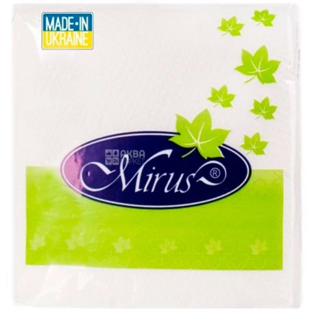 Mirus, 45 pcs, Mirus, Paper napkins, white, 2 layer, 33x33 cm