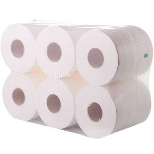 Mirus Jumbo, Упаковка 12шт. х 1 рул., Туалетний папір целюлозний Мірус, двошарова, 150 м, 1250відривів, 95х120 мм, на втулці