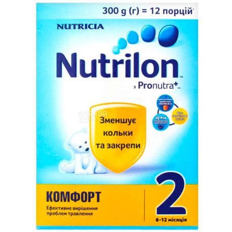 Nutrilon, 300 г, Нутлірон, Комфорт 2, Суха молочна суміш, 6-12 місяців