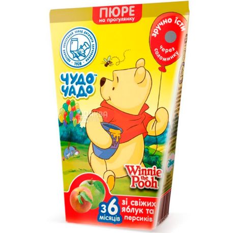 Miracle Child, 130 g, Fruit puree, Apple-peach, with sugar, from 6 months