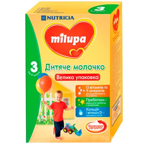Milupa Детское молочко 3, 600 г, Милупа, Молочная сухая смесь с 12 месяцев