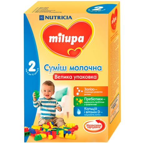 Milupa 2, 600 г, Милупа, Молочная сухая смесь с 6-12 месяцев