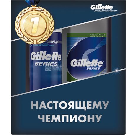 Gillette Series Sensitive, Подарочный набор для мужчин, для чувствительной кожи, Пена для бритья 250 мл + Бальзам 100 мл