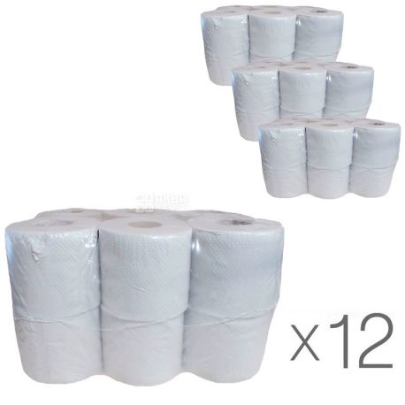 Bima, упаковок 12 шт., 12 рул., Туалетний папір Біма, 1-шарова, 45 м, в асортименті