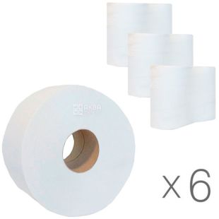 Bima Jumbo,Упаковка 6шт. х 6 рул., Туалетная бумага целлюлозная Бима, двухслойная, 100 м, без перфорации, на втулке