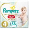 Pampers Premium Care Pants, 58 шт., Памперс, Подгузники-трусики, Размер 4, 9-15 кг