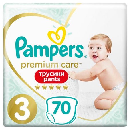 Pampers Premium Care Pants, 70 шт., Памперс, Підгузки-трусики, Розмір 3, 6-11 кг