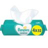 Pampers Sensitive, 4 х 52 шт., Памперс, Серветки вологі дитячі, без клапана