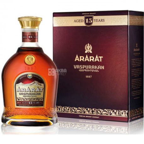 Ararat Vaspurakan, Armenian Cognac, 15 years of aging, 0.7 L