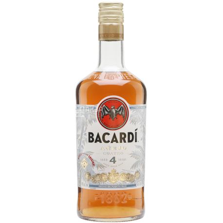 Bacardi Anejo Cuatro, Rum, 4 years aging, 0.7 L