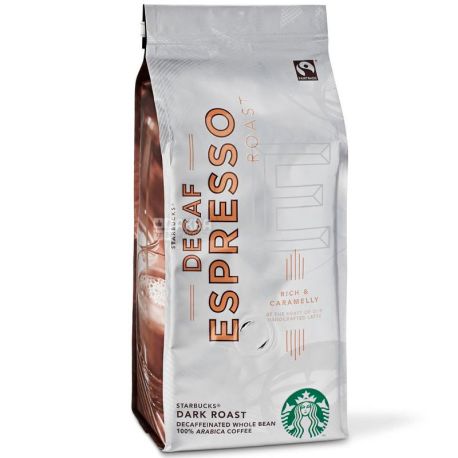 Starbucks, Espresso Roast Decaf, 250 g, Coffee, dark roasted, beans