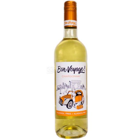 Bon Voyage Chardonnay, Вино безалкогольное, белое, полусладкое, 0,7 л