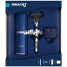Gillette Mach 3, Подарунковий набір для чоловіків, Бритва з 1 змінною касетою + Гель для гоління 75 мл + Дорожній чохол
