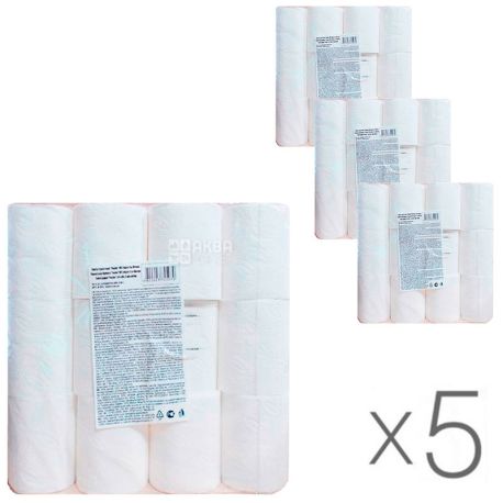 Ruta Professional, Упаковка 5 шт. х 24 рул., Туалетний папір Стандарт, 2-х шаровий, білий