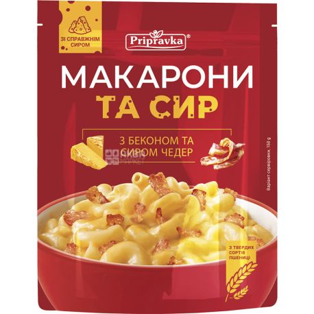 Приправка, 150 г, Макароны и сыр, с беконом и сыром Чеддер