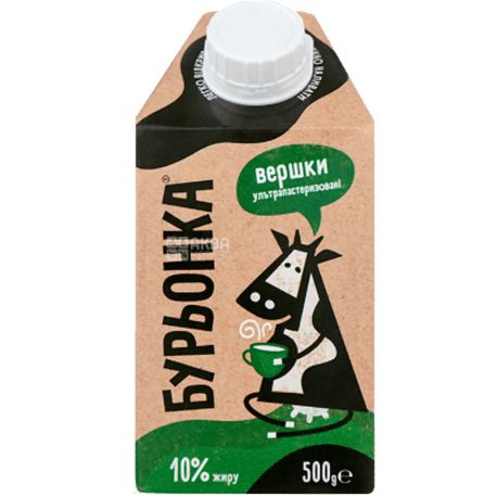 Бурёнка, 0,5 л, Сливки жидкие уьтрапастеризованные, 10%