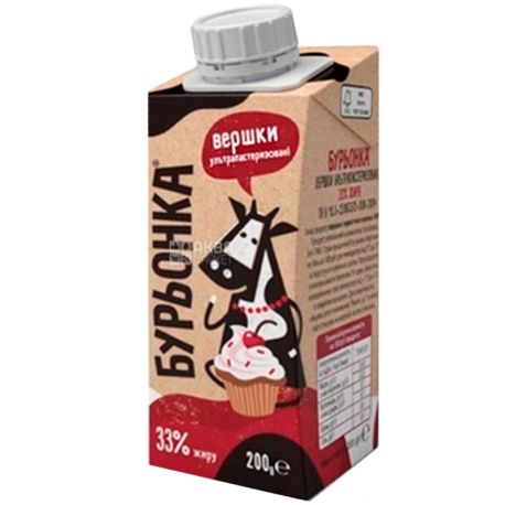 Burenka, 200 g, 33%, Cream, Ultra Pasteurized