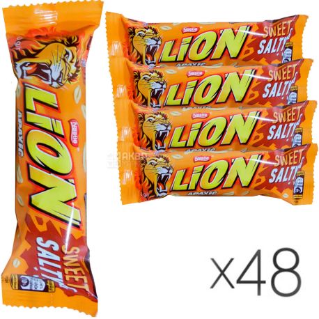 Батончик Nestle Lion, арахіс, 42 г, упаковка 48 шт.