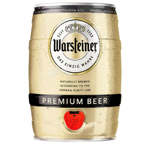 Warsteiner Premium, 5 л, Варштайнер, Пиво светлое, ж/б