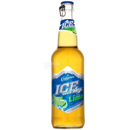 Slavutich Beer Ice Mix Lime light filtered, 3.5%, 0.5 l, Glass