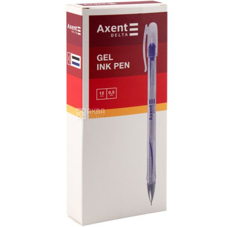 Axent, DG2020, упаковка 12 шт., Акцент, Ручка гелева, синя, 0,5 мм