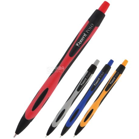 Axent Polo, Акцент Поло, Автоматическая масляная ручка, синяя, 12 шт.