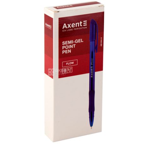 Axent Flow, Акцент Флов, Ручка масляна, синя, упаковка 12 шт