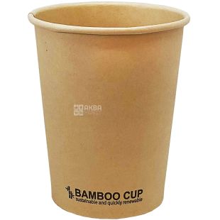 Стакан паперовий, одношаровий, бамбуковий, D72, упаковка 50 шт., 180 мл
