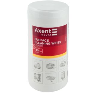 Axent, 100 шт.,Салфетки влажные для оргтехники Акцент