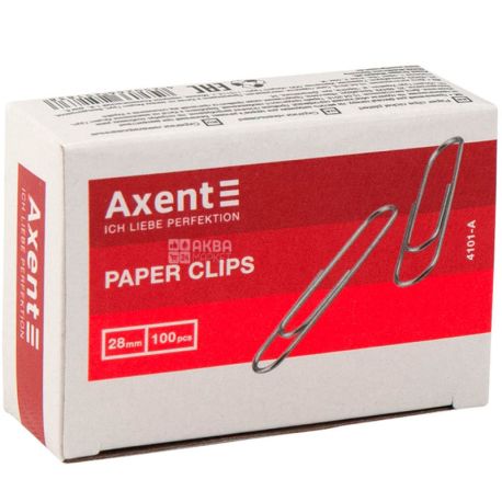 Axent Delta, Accent Delta, Nickel-plated bend paper Clips, 28 mm, 100 PCs.