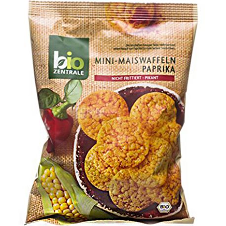 Bio Zentrale, Коржики кукурудзяні з паприкою, органічні, 50 г