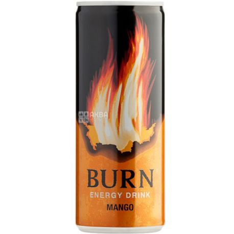 Burn Mango, 0,25 л, Берн Манго, Напиток энергетический, ж/б