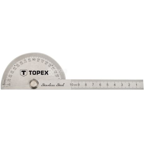 Topex, Угольник с линейкой, металлический,100 мм