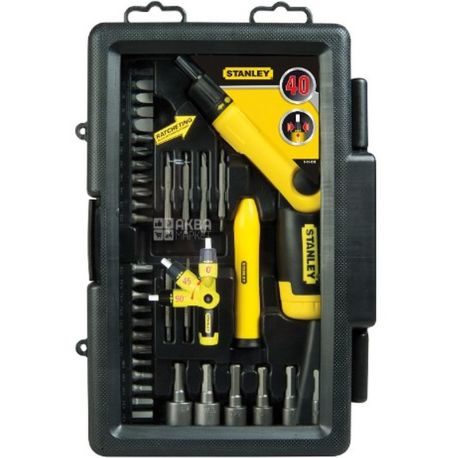 Stanley PISTOL GRIP RATCHET, Викрутка з тріскачкою та насадками і пістолетною рукояткою